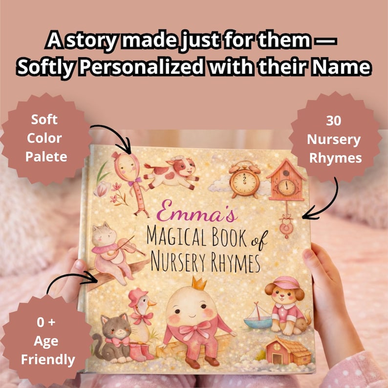 Personalized Nursery Rhymes Book With Audio, Custom Baby Name Storybook ...