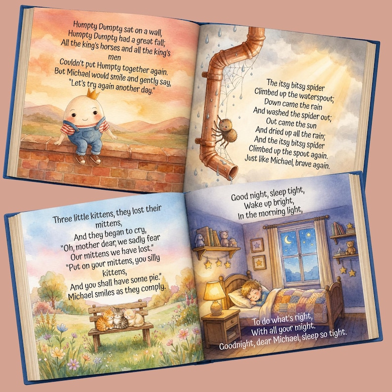 Personalized Nursery Rhymes Book With Audio, Custom Baby Name Storybook ...