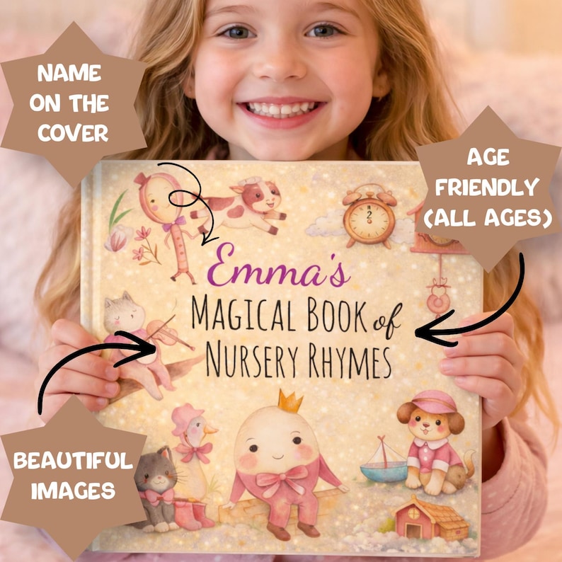 Personalized Nursery Rhymes Book With Audio, Custom Baby Name Storybook ...