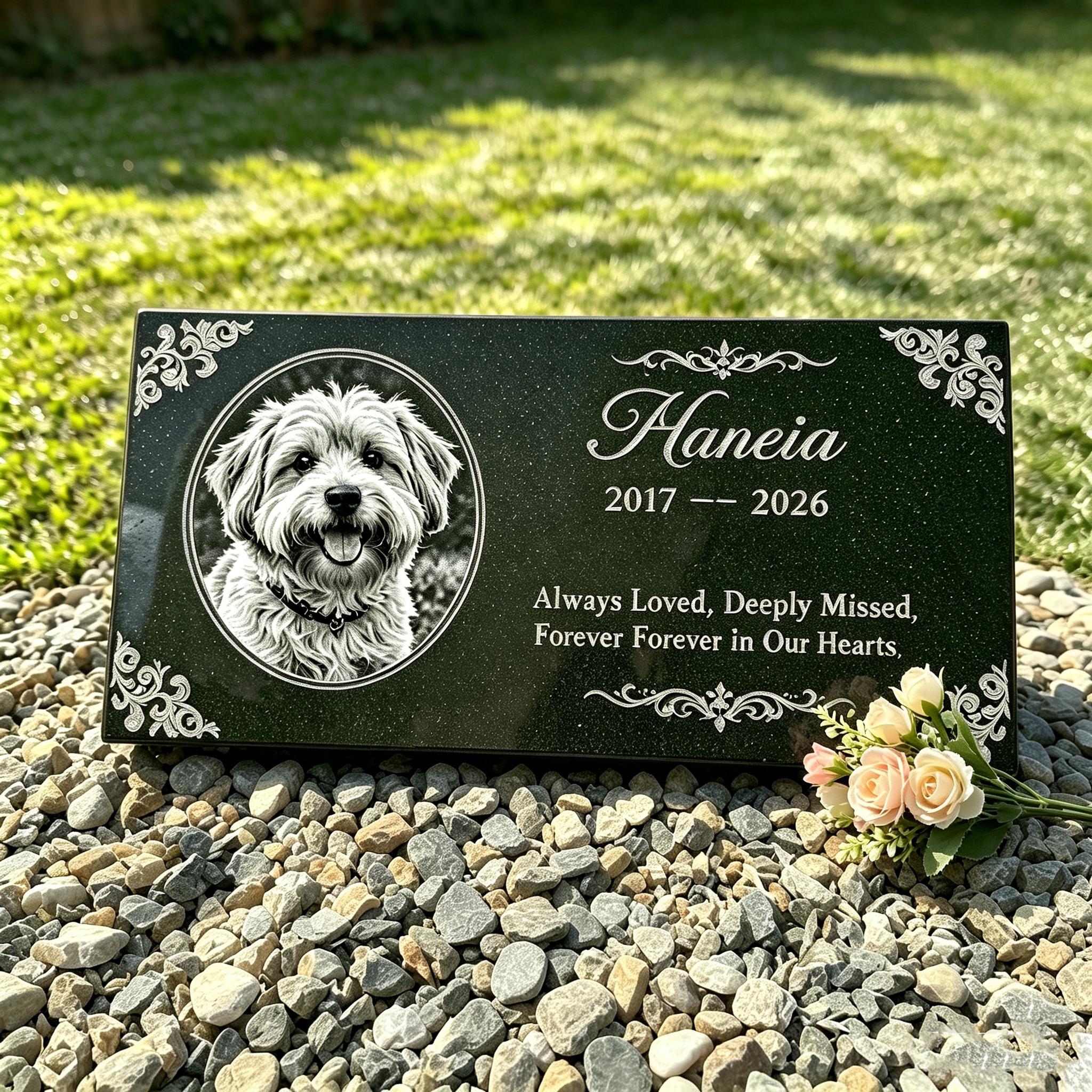 Personalized Pet Memorial Stone, Custom Engraved Dog & Cat Grave Marker ...