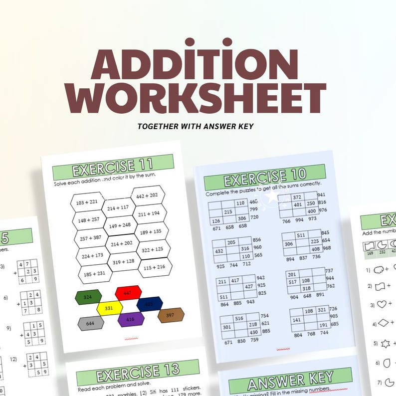 Grade 3 Addition Worksheets | 41 Pages | With Answers | Math Practice ...
