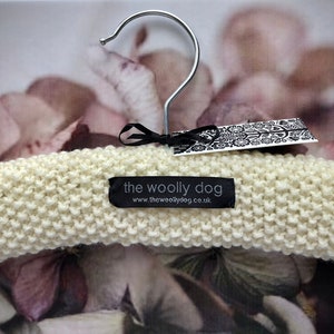 Children&#39;s Hand Knitted Pure Wool Padded Hanger, Baby Shower Gift, Newborn Present, Photo Prop, UK Seller