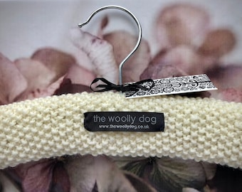 Children's Hand Knitted Pure Wool Padded Hanger, Baby Shower Gift, Newborn Present, Photo Prop, UK Seller