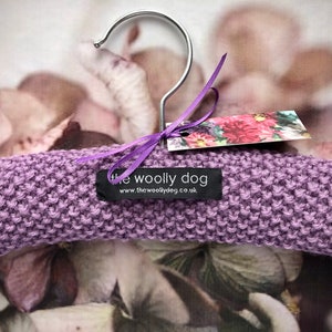 Children&#39;s Hand Knitted Padded Hanger, Baby Shower Gift, Newborn Present, Photo Prop, Pure Wool Hanger, UK Seller