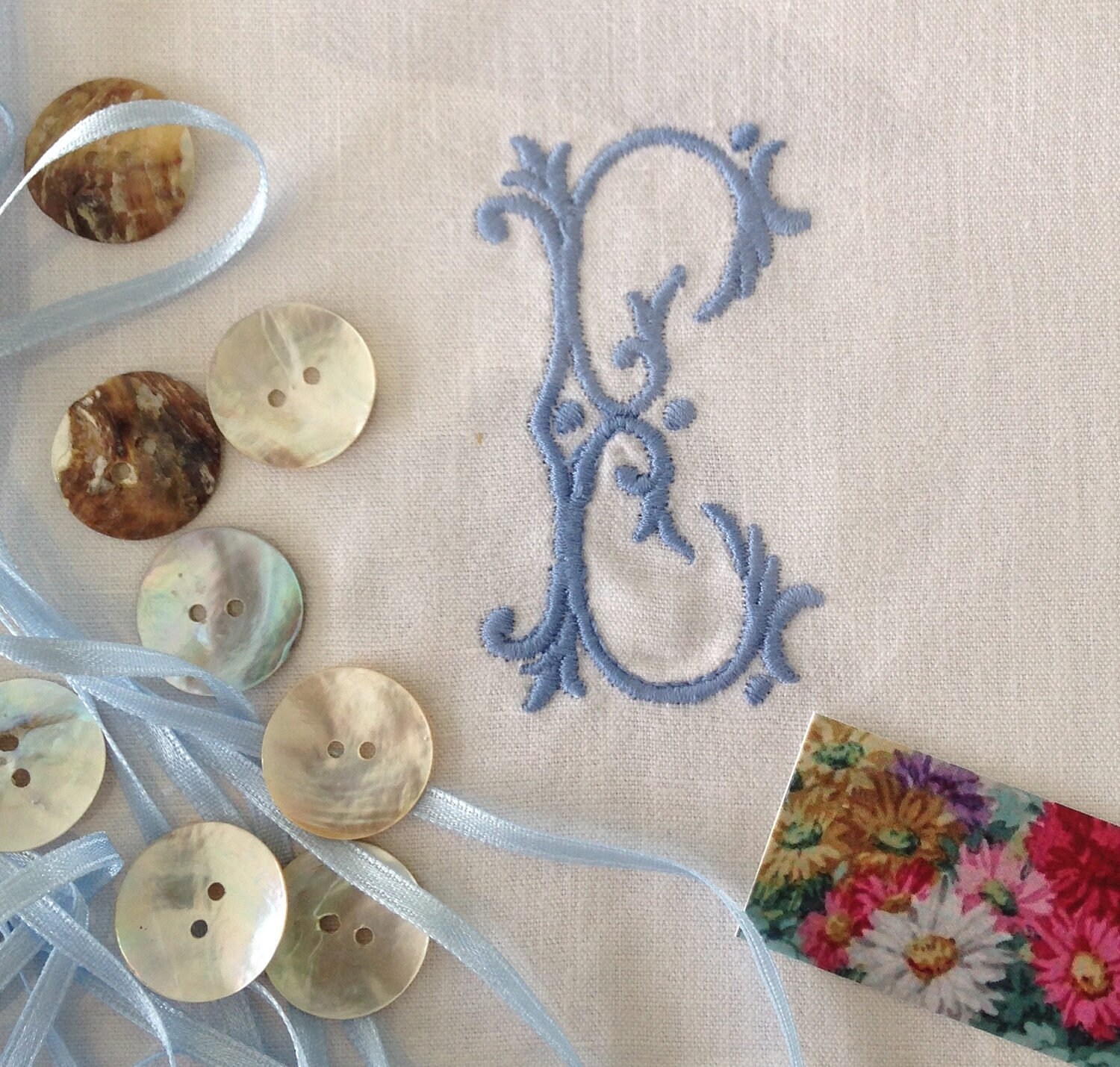 Embroidered Initials Embroidered Monograms Quilt Squares Etsy