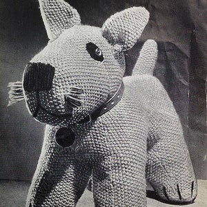 1940's Vintage Knitting Pattern COPY, Soft Toy Dog Knitting Pattern, Paper Copy Not The Original Pattern, NOT a download,  UK Seller,