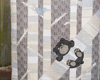 Baby Quilt | Holz! | Sofortiger Download PDF Quilt Anleitung | Baby Bär Quilt