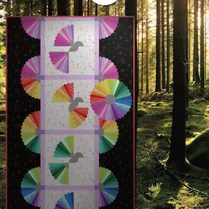 Nature Quilt Pattern PDF | Rainbow Quilt Pattern, Animal Quilt Pattern, Bird Quilt/Hummingbird Quilt, Appliqué, Dresden Plate Quilt Pattern