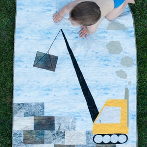 Quilt Pattern Baby Boy Quilt: Construction Quilt Pattern Baby Quilt Pattern | Easy Quilt Pattern PDF | Modern Baby Boy Quilt for Boys