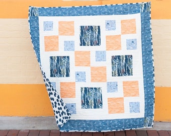 Easy Quilt Pattern PDF Beginner-Friendly: Merry Mixer | Modern Quilt Pattern, Contemporary Quilt Pattern for All Skill Levels, Geometric