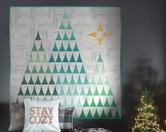Christmas Quilt Pattern for Christmas Tree Quilt: Oh Tannenbaum! | Christmas Tree Quilt Pattern, Winter Quilt Pattern for Holiday Quilt