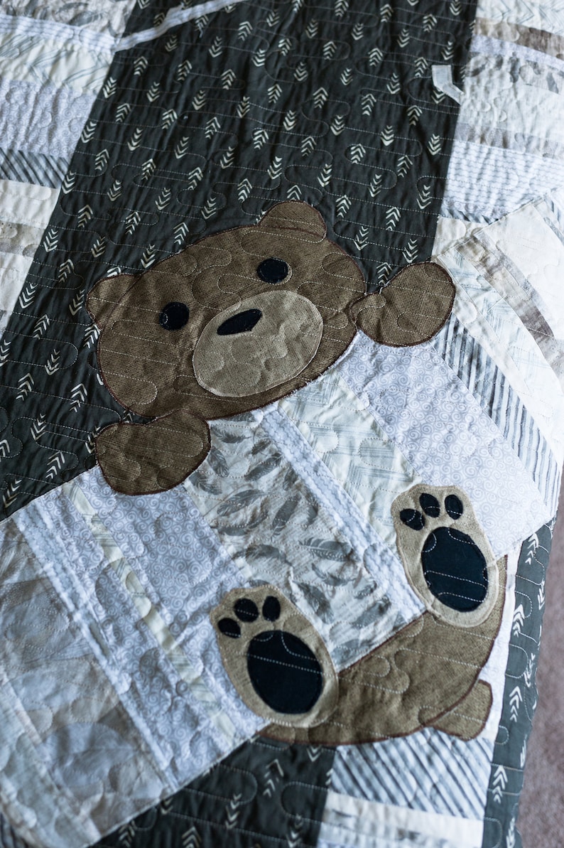 Baby Quilt Timber Instant download PDF Quilt Pattern Baby Bear Quilt image 7