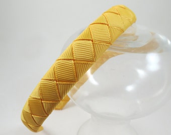 Light Gold Headband, Gold Headband, Yellow Headband, Woven Headband, Braided Hard Headband, Girls Gold Hair Accessory, Headbands for Girls