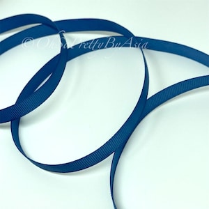 Smoke Blue Grosgrain Ribbon, Dusty Blue - You Choose Length & Width - 3/8&quot;, 7/8&quot;, 1 1/2&quot; - Art Craft Supply, Weaving, Scrap Booking, Sewing