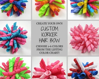 CUSTOM Korker Hair Bow, Headband or Pony - You Choose Colors, Custom Hair Bow, Custom Hair Accessory, Custom School Uniform Bow or Headband