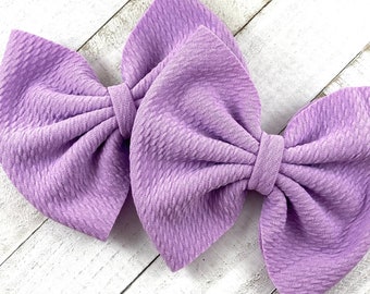 Light Purple Hair Bow, Lavender Headband, Purple Fabric Ponytail Bow, Baby Headband, Spring Hair Bow - You Choose Size, Clip, Pony, Headband