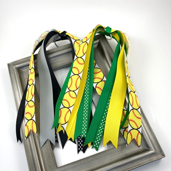 Softball Hair Streamers Team Etsy