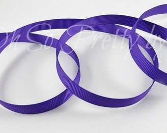 Purple Grosgrain Ribbon - 3/8" 7/8" or 1 1/2" You Choose Length & Width, Weaving, Arts and Craft Supply, Sewing, Scrap Booking, Hair Bows