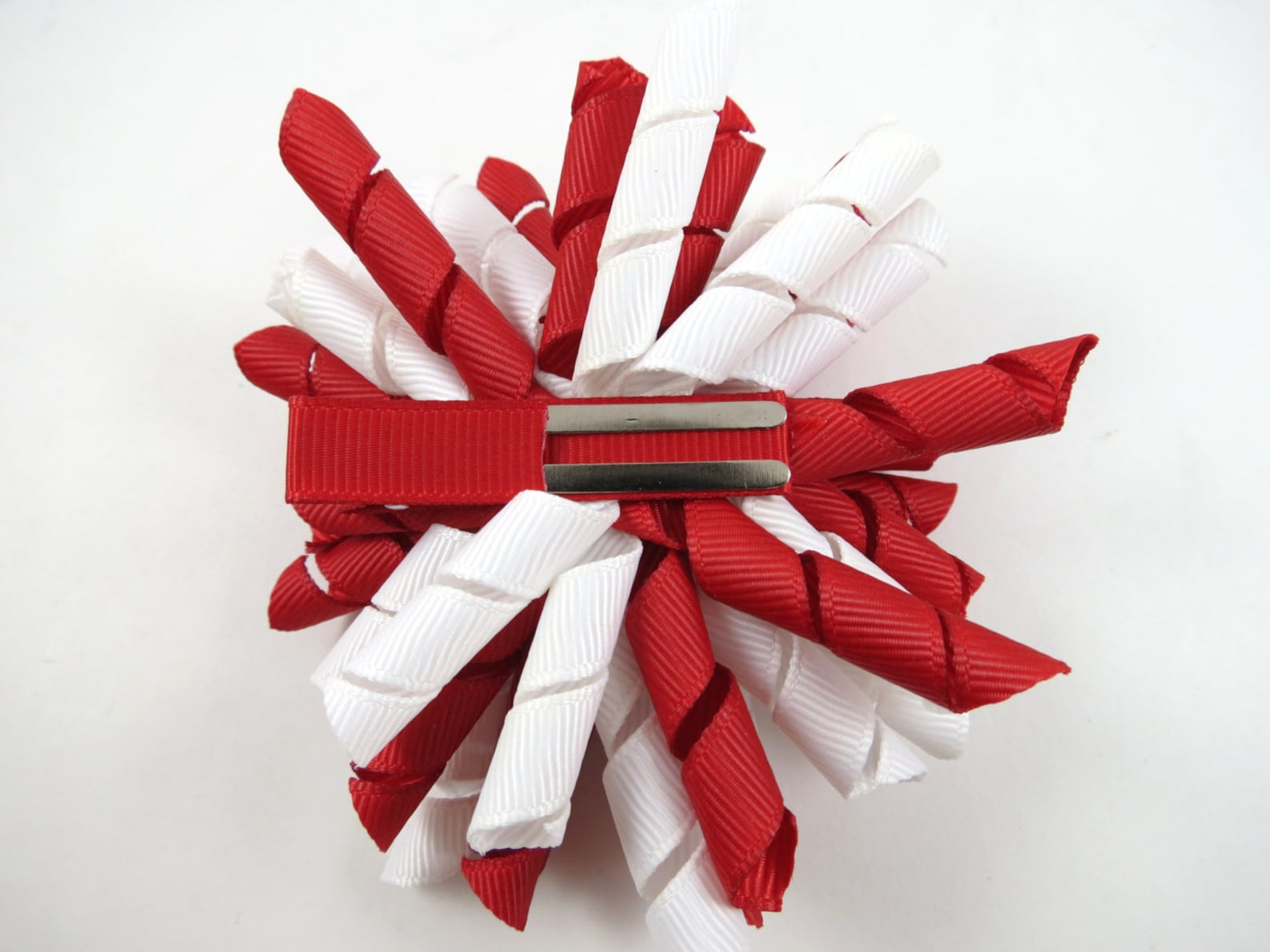 Red and White Hair Bow Red and White Korker Hair Bow Etsy