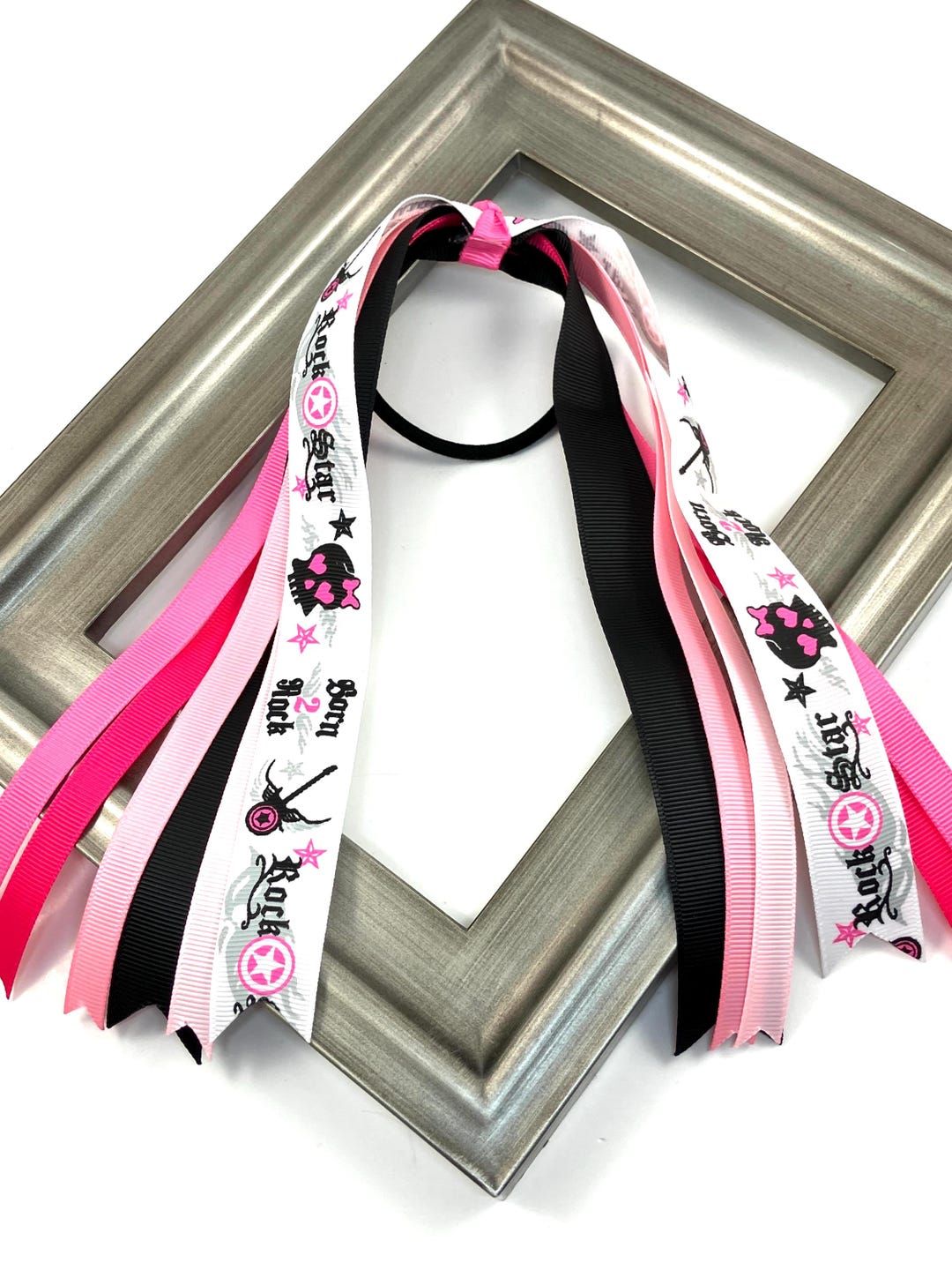 Skull Rocker Ponytail Hair Ribbons: Pigtails Streamers, Rock Star ...