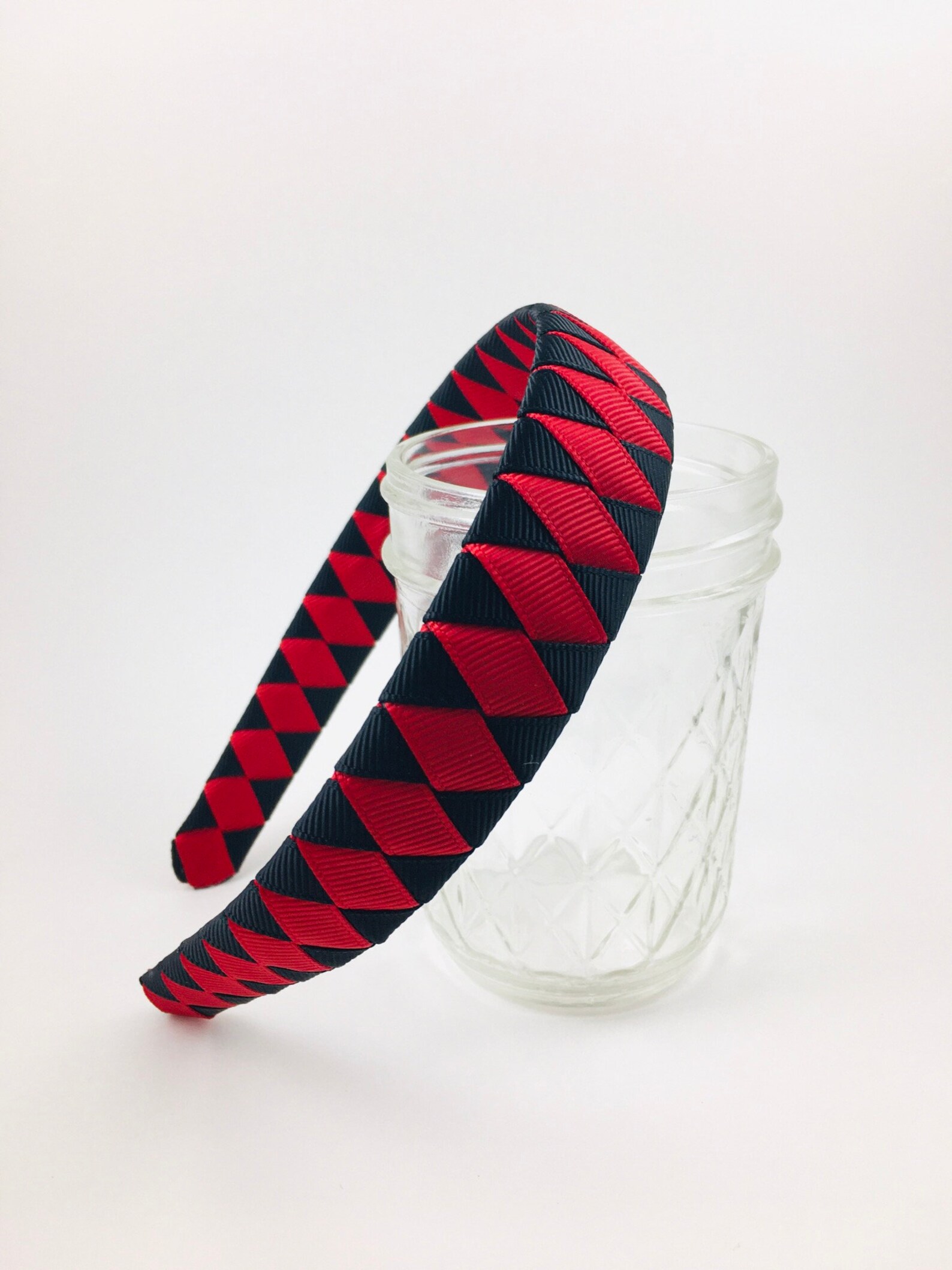 Red and Black Headband Red Woven Headband Black Headband Etsy