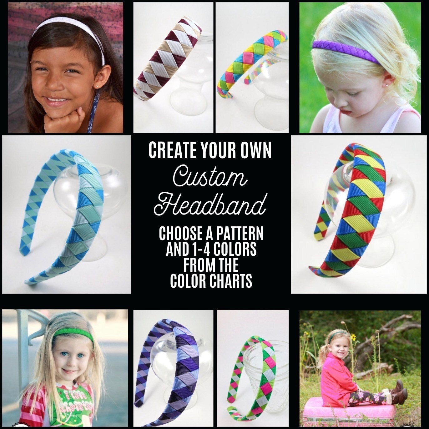 CUSTOM Headband - You Choose Colors and Pattern, School  display picture 1