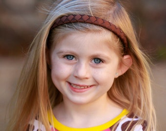 Brown Headband, Dark Brown Accessory, Fall Headband, Thanksgiving Headband, Braided Woven Headband, Child Girl Toddler Teenager Headband