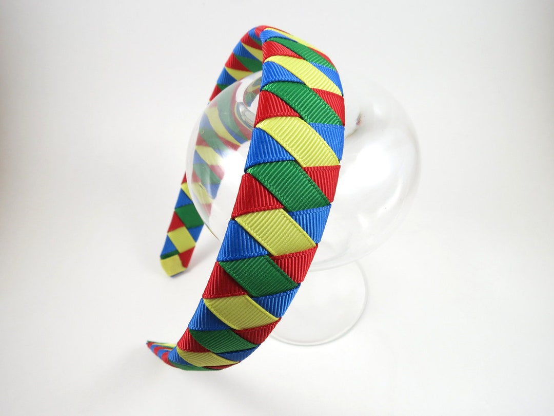 Primary Color Ribbon Woven Headband: School Braided Hair Accessory ...