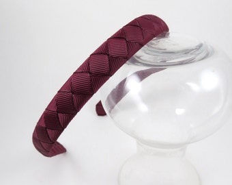 Maroon Headband, Burgundy Woven Headband, Wine Headband, Dark Red Hair Accessory, Toddler Teenager Headband, Girls Burgundy Hair Accessory