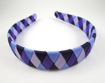 Purple Headband, Lavender Orchid Purple and Dark Purple Headband, Purple Ombre Woven Braided Headband, Headbands for Girls, Girls Headband