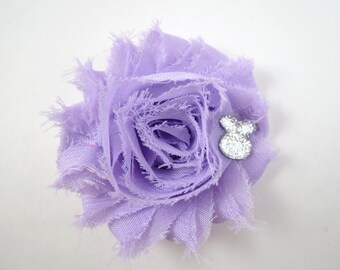 Lavender and White Easter Flower Hair Clip - Lavender Hair Clip - Lavender and White Hair Bow - Shabby Hair Clip - Bunny Hair Bow - Easter