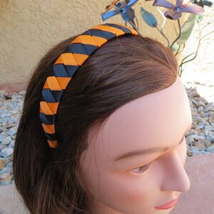 Black and Orange Striped Headband, Halloween Headband, Orange Headband, Black Headband, Woven Headband, Girls Headband, Headbands for Girls image 4