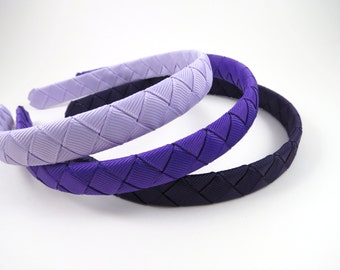 Purple Headband Set, Purple, Lavender & Dark Purple Headbands, Plum Headband, Light Purple Headband, Purple Hair Accessory, Woven Headband