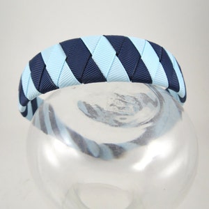 Light Blue and Navy Blue Headband, Blue Striped Headband, Blue School Uniform Headband, Woven Headband, Headbands for Girls, Girls Headbands