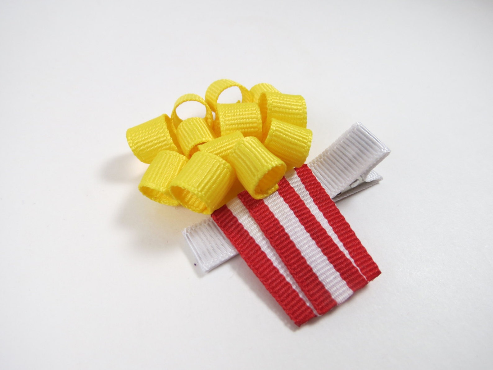 Popcorn Hair Clip Popcorn Ribbon Sculpture Hair Clip Etsy