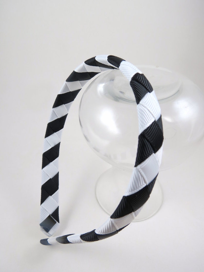 Black and White Headband, Striped Zebra Headband, Black Headband, White Headband, Zebra Hair Accessory, Black and White Hair Accessory image 4