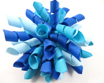 Blue Hair Bow - Blue Korker Bow - Blue Hair Clip - Korker Bow - Blue Hair Bow - Light Blue Hair Bow