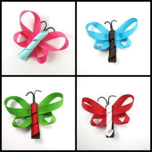 CUSTOM Butterfly Hair Bow Butterfly Ribbon Sculpture Hair Clip Butterfly Party Favors Hair Clips Butterfly You Pick CUSTOM COLORS image 3