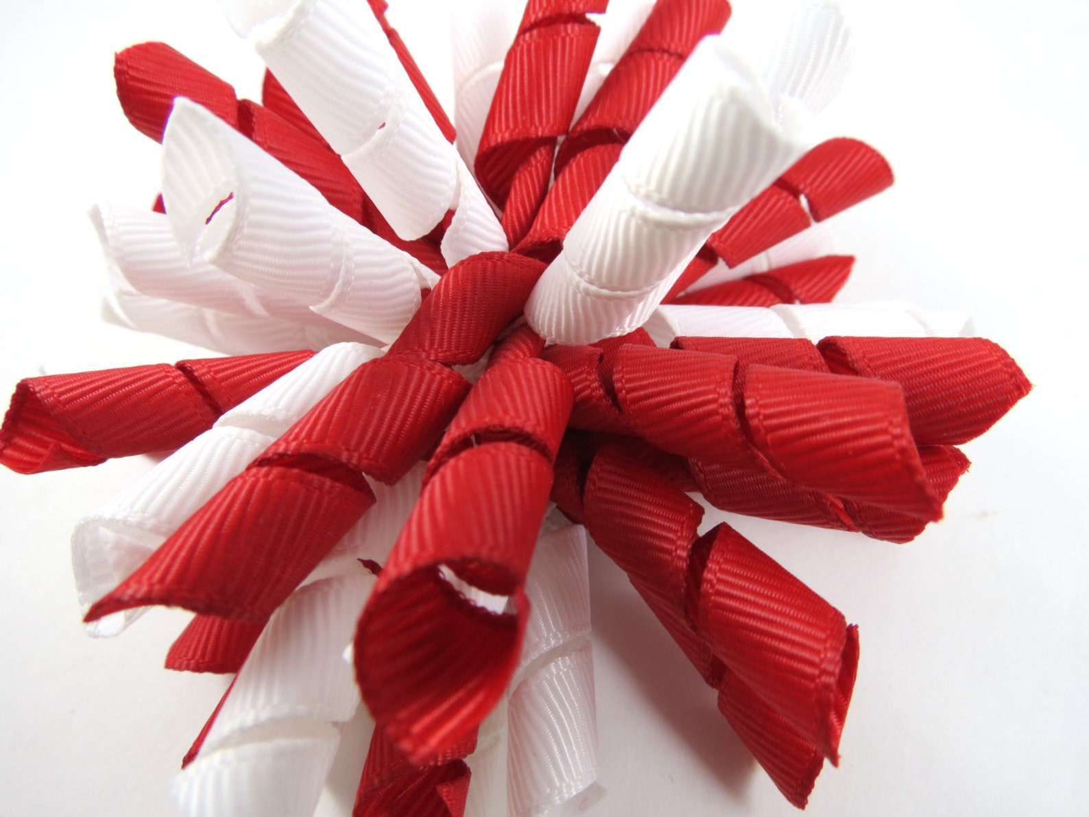 Red and White Hair Bow Red and White Korker Hair Bow Etsy