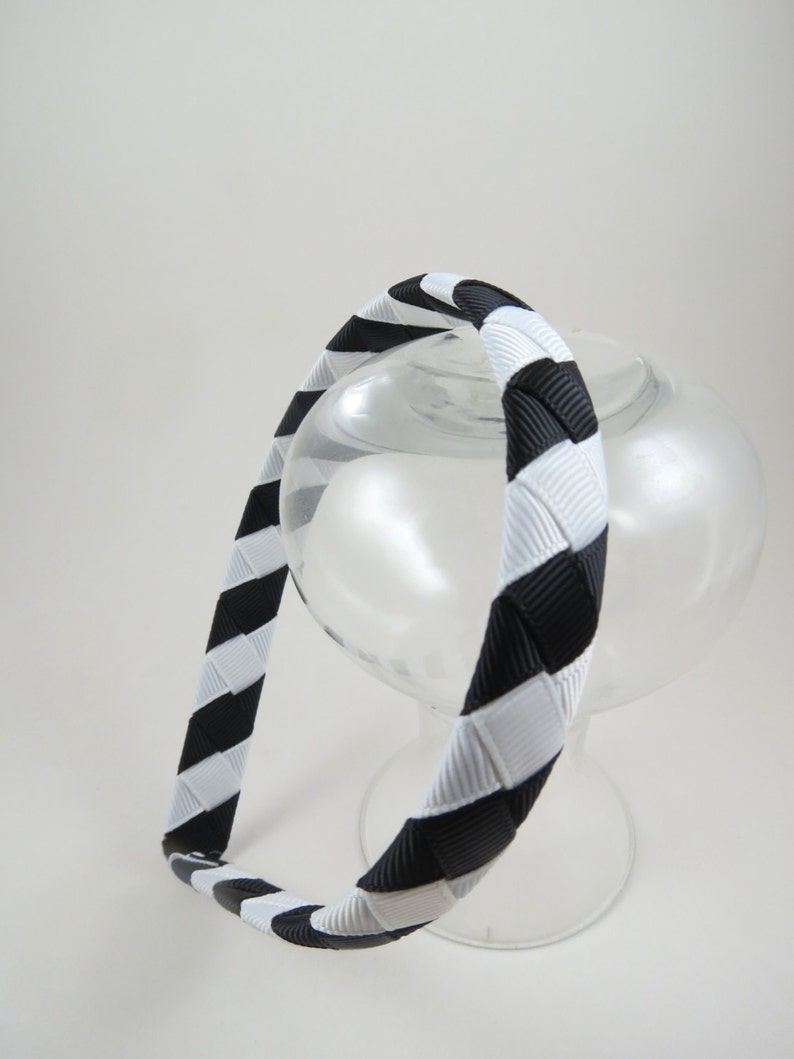 Black and White Headband, Striped Zebra Headband, Black Headband, White Headband, Zebra Hair Accessory, Black and White Hair Accessory image 2