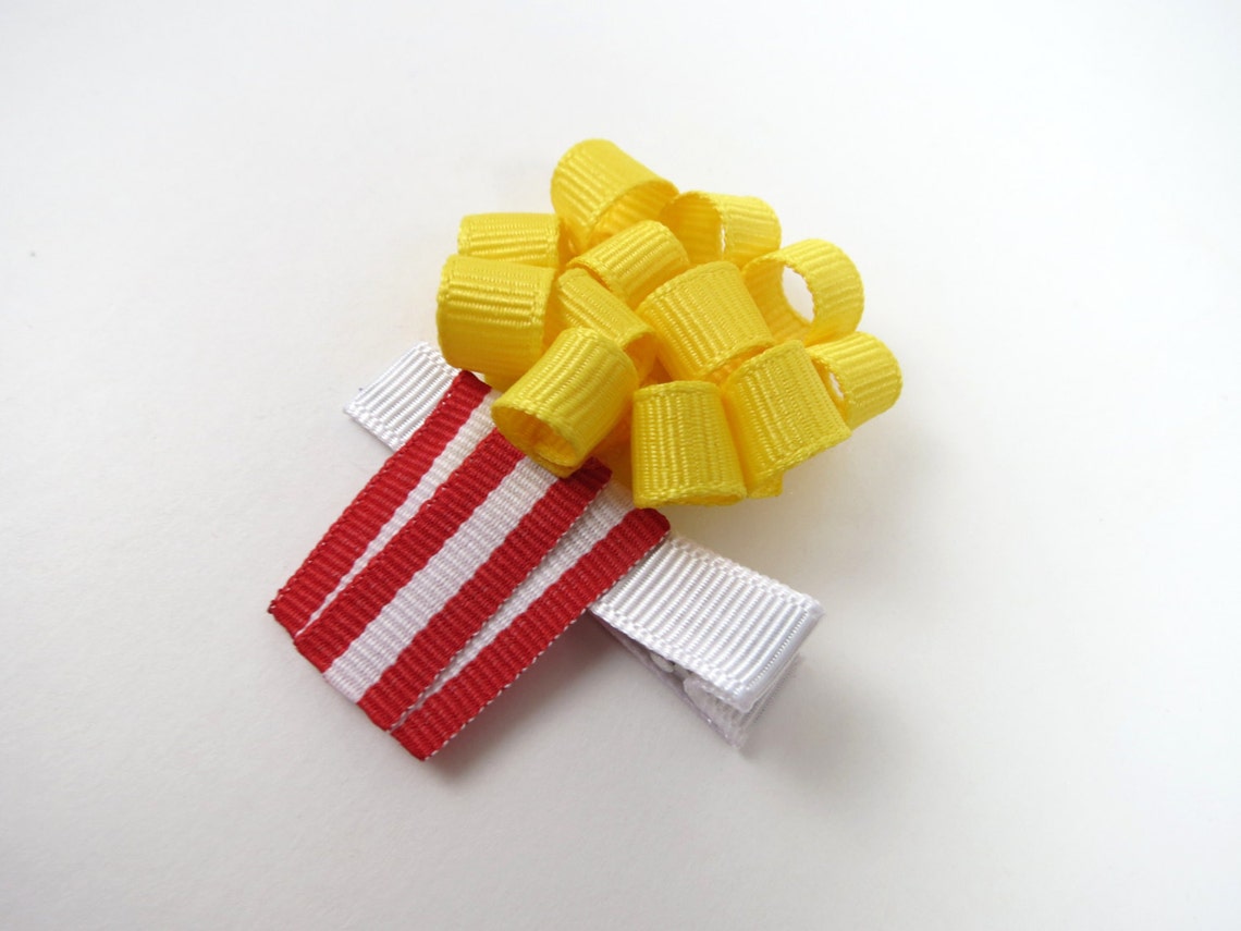 Popcorn Hair Clip Popcorn Ribbon Sculpture Hair Clip Etsy