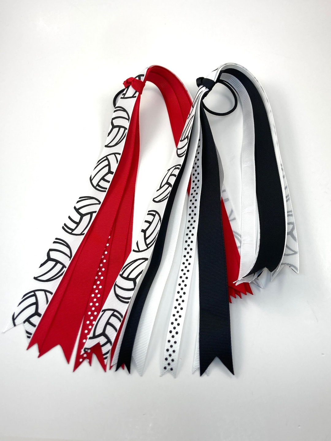 CUSTOM Volleyball Ponytail Streamers, Volleyball Hair Ribbons, Sports Pigtail Ribbons, Ribbon