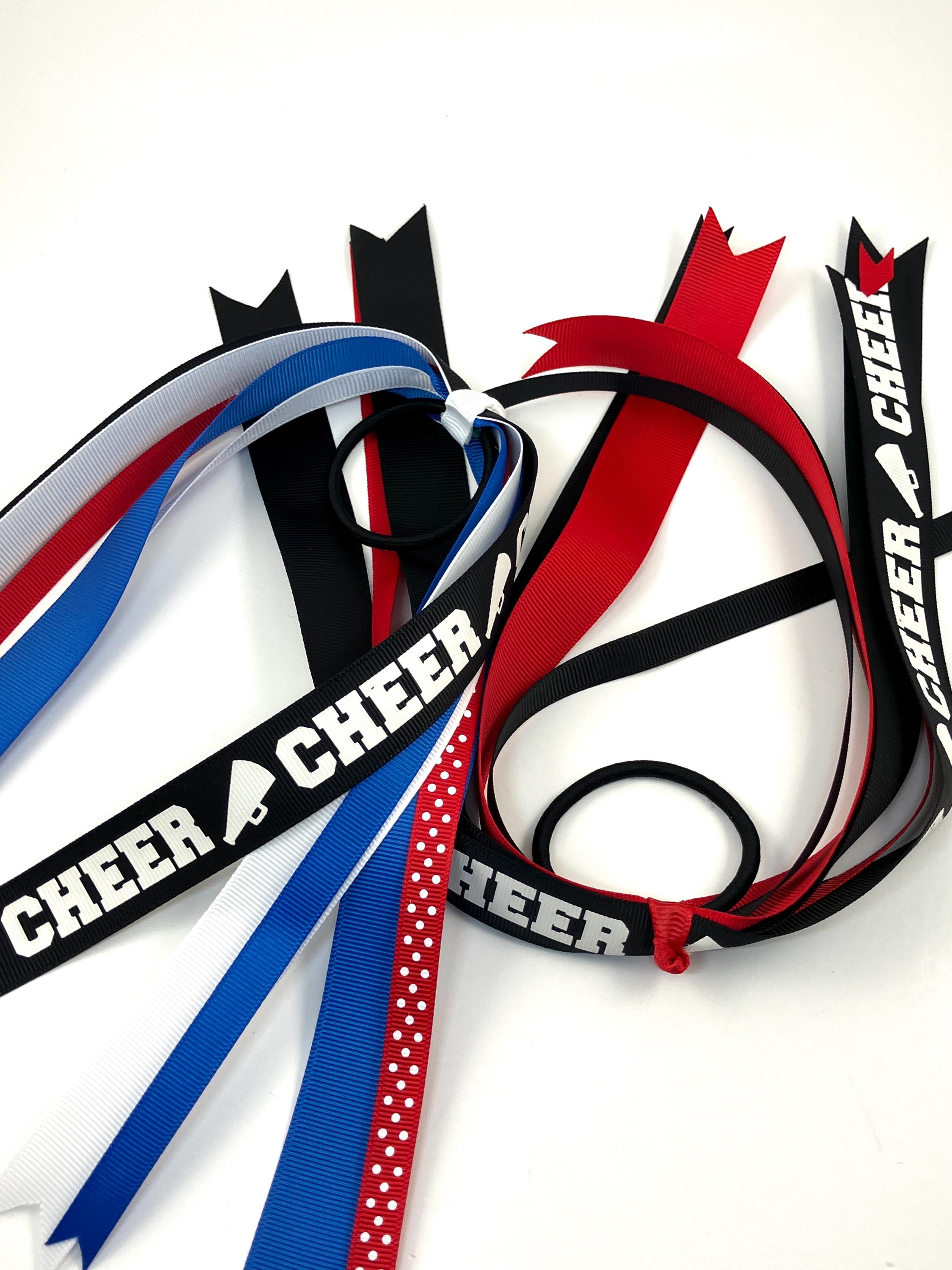 CUSTOM Cheer Ponytail Hair Tie Streamers: Cheerleading Hair Ribbons ...