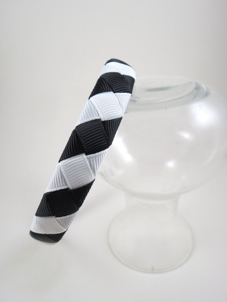 Black and White Headband, Striped Zebra Headband, Black Headband, White Headband, Zebra Hair Accessory, Black and White Hair Accessory image 1