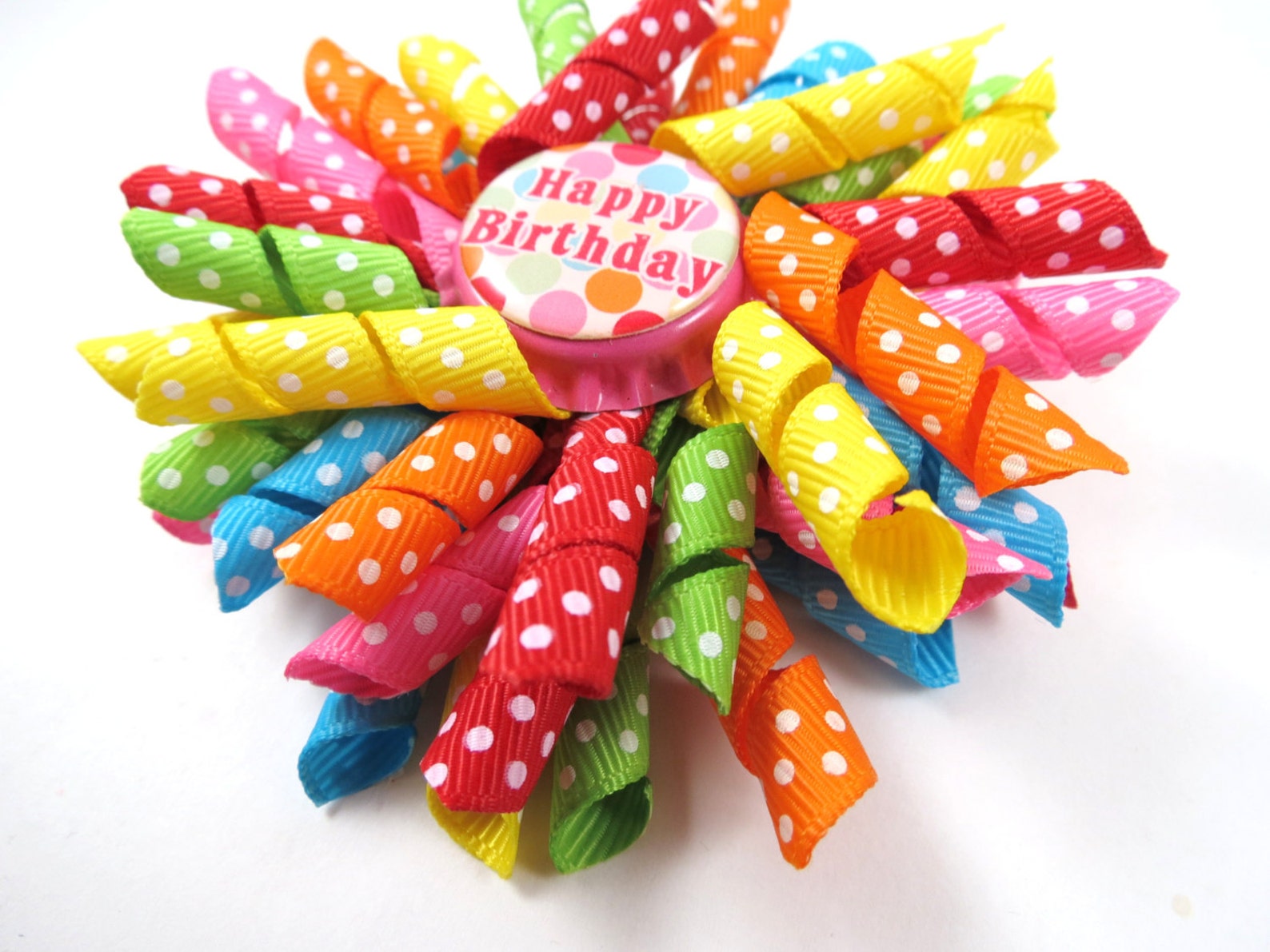 Birthday Hair Bow Birthday Polka Dot Hair Bow Birthday Etsy
