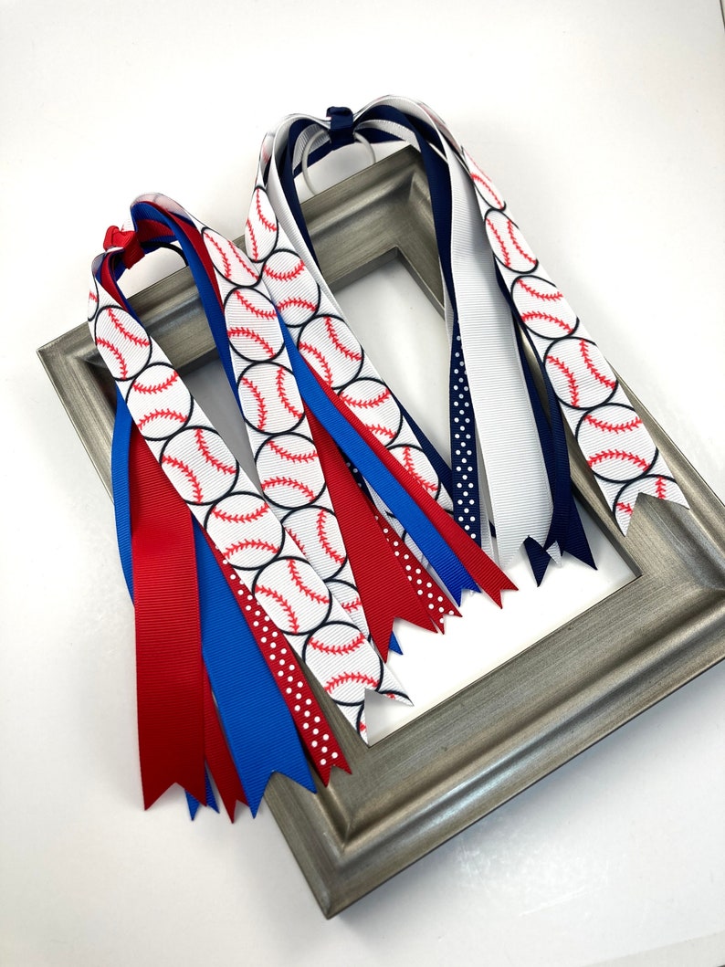 Custom Baseball Team Hair Ribbons.  You choose ribbon colors!