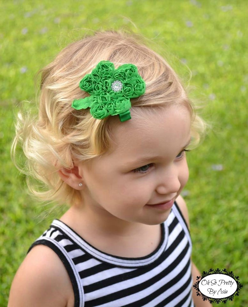 St Patricks Day Headband Green Shamrock Headband Shamrock Hair Clip St. Patrick's Day Headband Toddler Teenager Adult Headband image 3