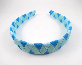 Light Blue, Turquoise and Aqua Headband, Blue Headband, Woven Braided Headband, Blue Hair Accessory, Girls Headband, Headbands for Girls