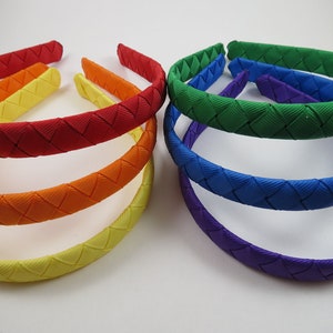 SET of Headbands, Rainbow Headband, Gift Set, School Headband, Red Orange Yellow Green Blue Purple Headband Accessory, Headbands for Girls image 3