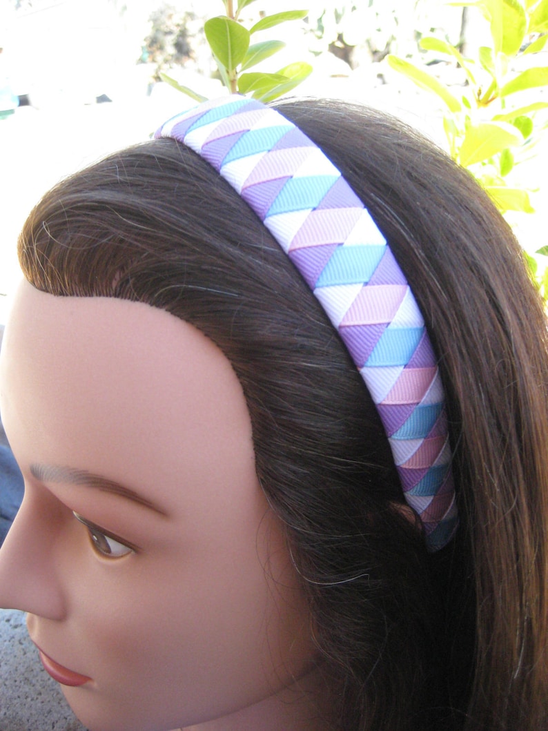 Purple Headband, Lavender Orchid Purple and Dark Purple Headband, Purple Ombre Woven Braided Headband, Headbands for Girls, Girls Headband image 4